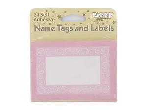 KI529 | Bulk Buys Floral Self-Adhesive Name Tags - Pack of
