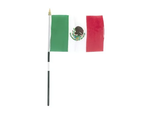 KI712 | Bulk Buys Mexico 4x6 Cloth Flag with Black Plastic