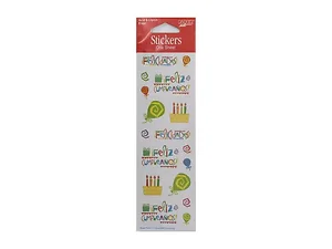 KI751 | Bulk Buys Feliz Cumpleaños Birthday Stickers - 1