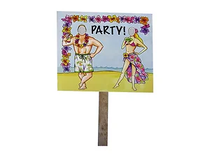 KI820 | Bulk Buys Double-Sided Beach Party Photo Yard Sign