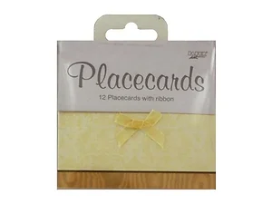 KI841 | Bulk Buys Elegant Place Cards with Ribbon - 12 Pack