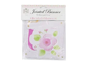 Bulk Buys Elegant Pink Floral Jointed Banner for Bridal