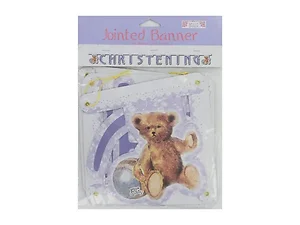 KJ634 | Bulk Buys Vintage Christening Jointed Banner with