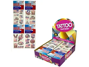 KK118 | Bulk Buys Patriotic Temporary Tattoos Display for