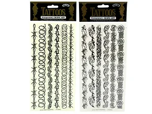Bulk Buys Assorted Temporary Body Art Tattoos - 6 Designs