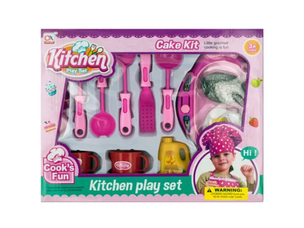 Bulk KL244 Deluxe Kitchen Play Set With Food And Hot Plate