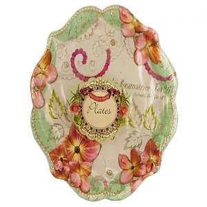 KL284 | Bulk Buys Floral Party Plates Set - 12 Durable