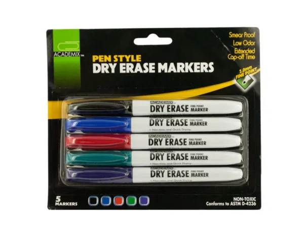 Bulk KL358 Pen Style Dry Erase Markers Set