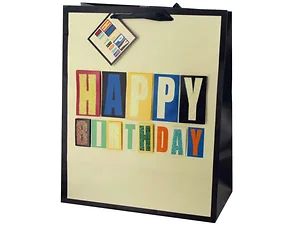 KL396 | Bulk Buys Colorful Block Letter Birthday Gift Bag