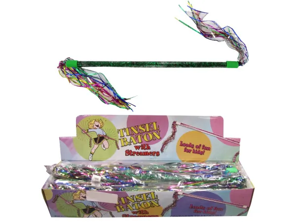 Bulk KO038 Tinsel Baton With Streamers Countertop Display