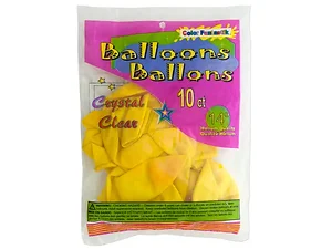 KS695 | Bulk Buys Vibrant Yellow Helium Balloons - 10 Pack