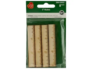 KL502 | Bulk Buys Set of 8 Mini Wooden Rulers for Crafts