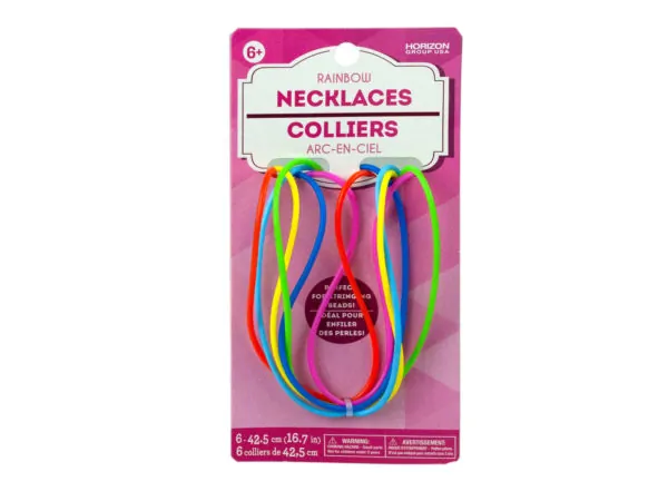 Bulk KM251 6 Pack Rainbow Silicone Necklaces