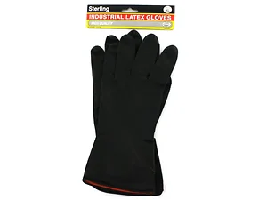 MA045 | Sterling Industrial Black Latex Gloves - Medium Fit