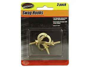 ML030 | Sterling Gold Decorative Swag Hooks - Set of 3 with