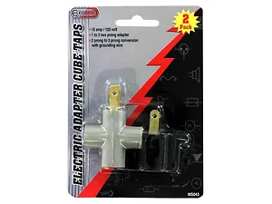 MS043 | Sterling 3-Prong Electrical Adapter Cube Taps - Set