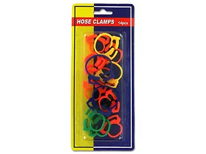MS104 | Bulk Buys Variety Pack of 14 Plastic Hose Clamps