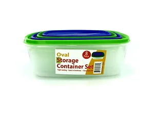 OA854 | Bulk Buys 4 Pack Multi-Size Oval Food Storage