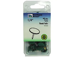 MT620 | Bulk Buys Bright Green Flat Thumbtacks - Pack of 40