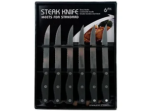 OC345 | Bulk Buys 6-Pack Stainless Steel Steak Knife Set