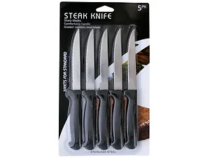OC346 | Bulk Buys Set of 5 Stainless Steel Steak Knives