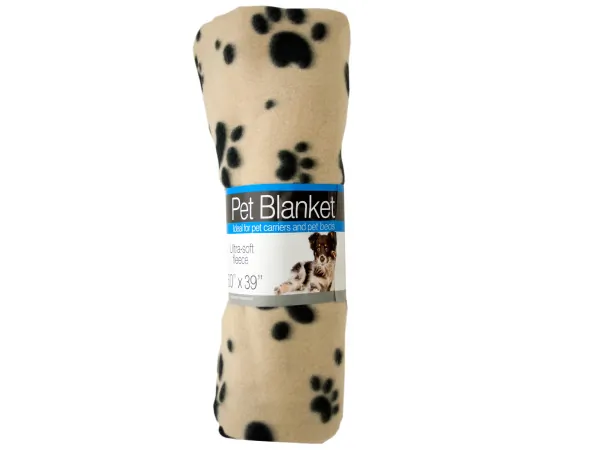 Bulk OD364 Fleece Paw Print Pet Blanket