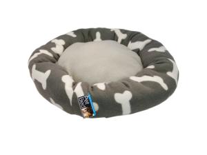 Bulk OD473 Round Grey Bone Print Pet Bed