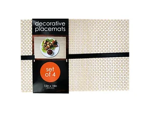OF027 | Bulk Buys Elegant Bamboo Style Woven Placemat Set