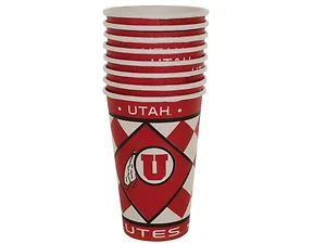 OF211 | Bulk Buys Utah Utes Party Paper Cups - 8 Count Set