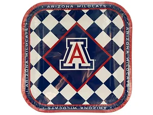 Bulk Buys Arizona Wildcats Square Lunch Plates Set - 8