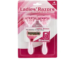 OF423 | Bulk Buys Ladies' Premium 6-Blade Disposable Razors