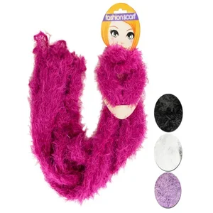 OF435 | Bulk Buys Soft and Stylish Fluffy Crocheted Scarf