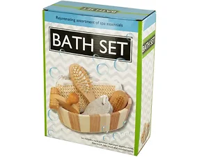 OF478 | Bulk Buys Spa Essentials Bath Set with Wooden Caddy
