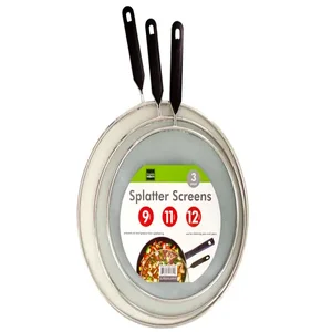 OF499 | Bulk Buys 3-Piece Metal Oil Splatter Screen Set