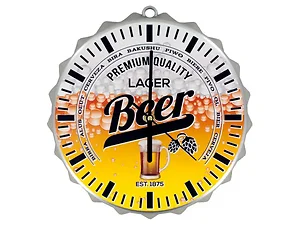 OF548 | Bulk Buys Novelty Beer Cap Wall Clock for Game Rooms