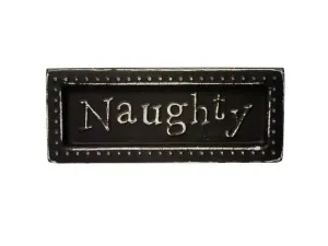 Bulk OF726 Naughty Mini Metal Sign Magnet