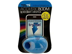 Bulk Buys Compact Blue Acoustic Boom Phone Speaker & Stand