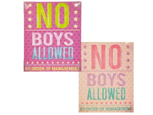OL048 | Bulk Buys No Boys Allowed Pink Heart Wall Art for