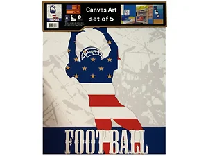 OL059 | Bulk Buys 5-Piece Sports Canvas Wall Art Collection