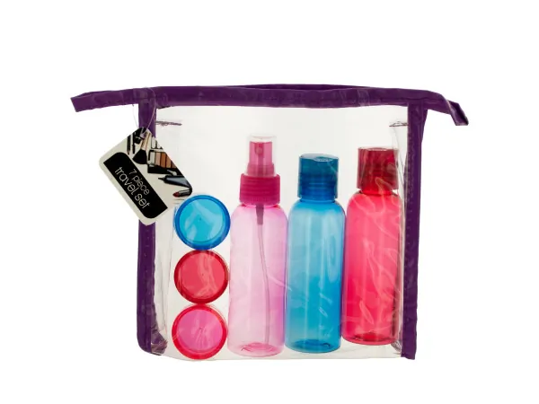 Bulk OL096 Travel Container Set In Zipper Case