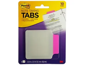 OL209 | Bulk Buys Durable Pink Sticky Note Taking Tabs - 10