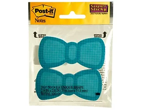 OL214 | Bulk Buys Blue Bowtie Shape Super Sticky Notes Set