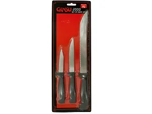 OL286 | Bulk Buys Ginsu Stainless Steel 3-Piece Knife Set