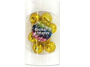 OL305 | Bulk Buys Set of 8 Mini Gold Mirror Balls for