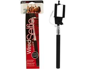 Bulk OL692 Black Wired Selfie Portrait Stick