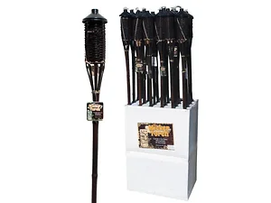 OL978 | Bulk Buys Elegant Brown Bamboo Wicker Tiki Torch