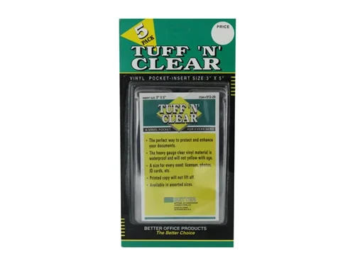 OP412 | Bulk Buys Durable Waterproof Vinyl Pocket Sleeves