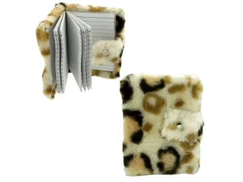 OP479 | Bulk Buys Compact Fuzzy Animal Print Notebook with