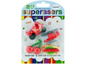 OP516 | Bulk Buys Bright Red Hot Erasers for Effortless