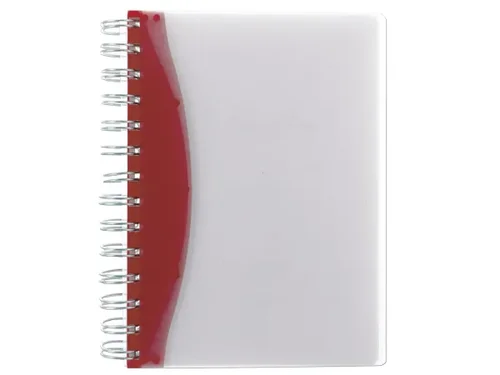 OP606 | Bulk Buys Compact 7-Inch Red and Clear Notebook for